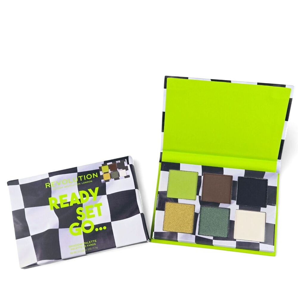 Makeup Revolution Power Shadow Palette READY SET GO 6 Shade Eyeshadow .18oz NIB
